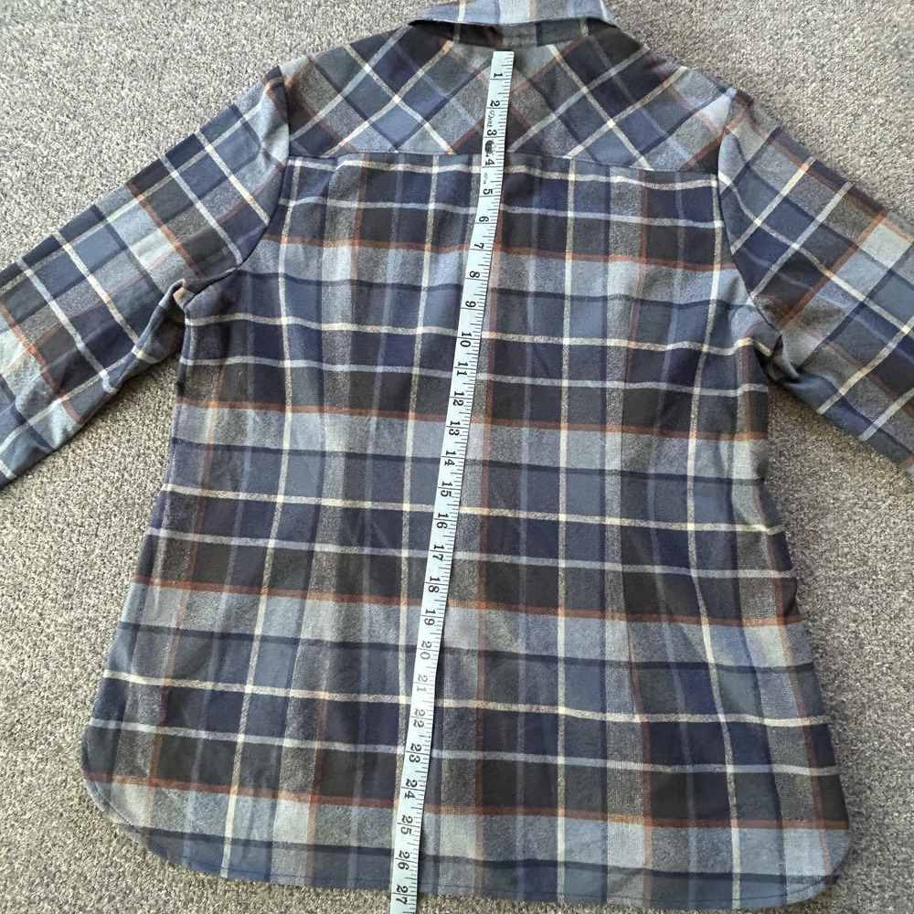 Pendleton Shirt Womens‎ Large Blue Plaid Wool Flannel Button Up Long Sleeve - Picture 11 of 14